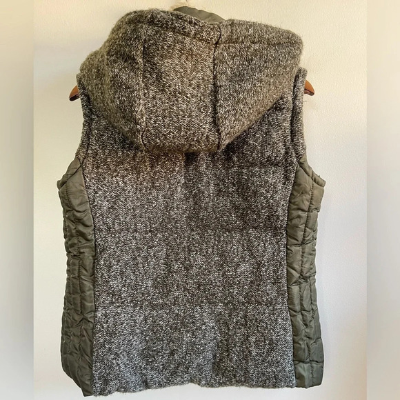 Zara Puffer Vest Removable Hood, Olive Green and Brown, Women's Large - Picture 4 of 11